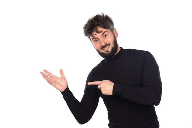 Young man in black