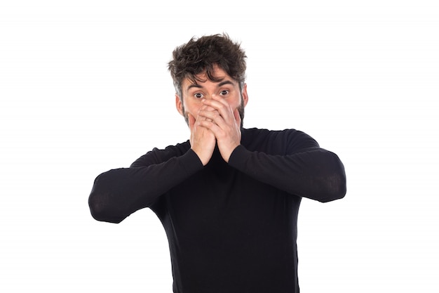 Photo young man in black