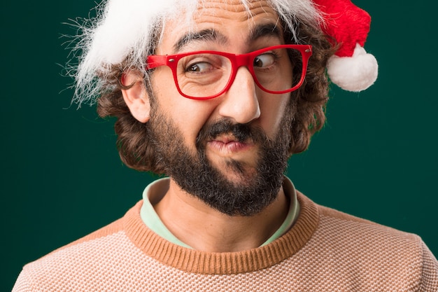 young man close up. christmas concept