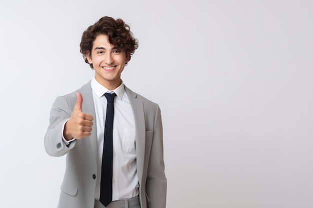 Young Man in Costume with Thumbs Up