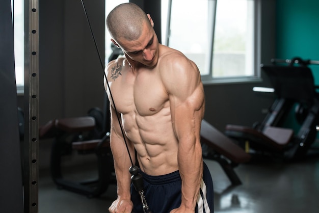 Young Man Doing Exercise For Triceps