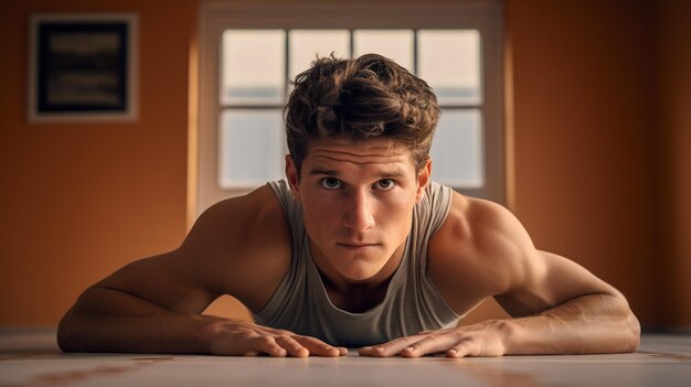 Young Man Doing Pushups