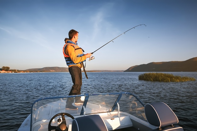 Young man fishing