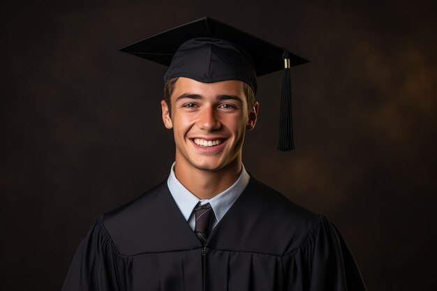 Premium AI Image | a young man in a graduation gown and cap