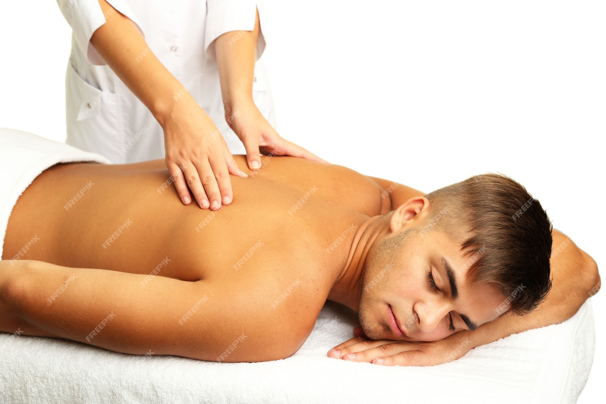 A Man Having a Back Massage · Free Stock Photo