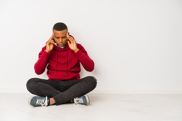 Young man having a headache