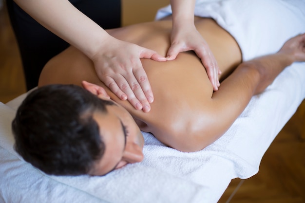 Young man having a massage