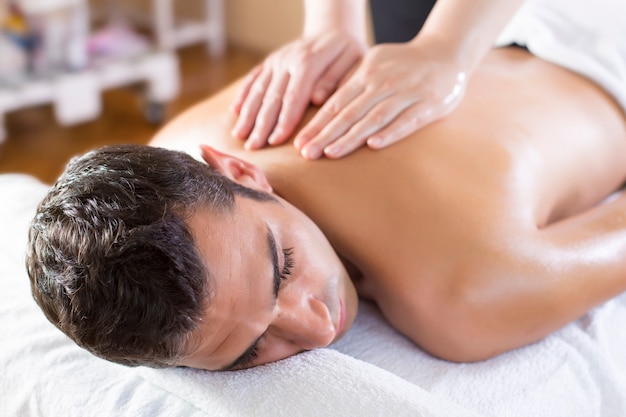 Young man having a massage