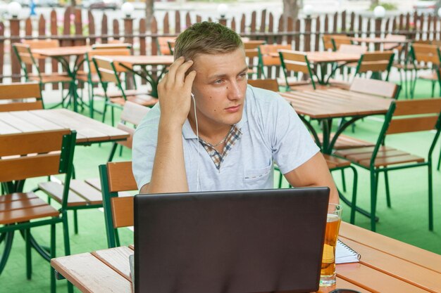 Young man in headphones