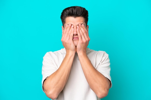 Young man over isolated background