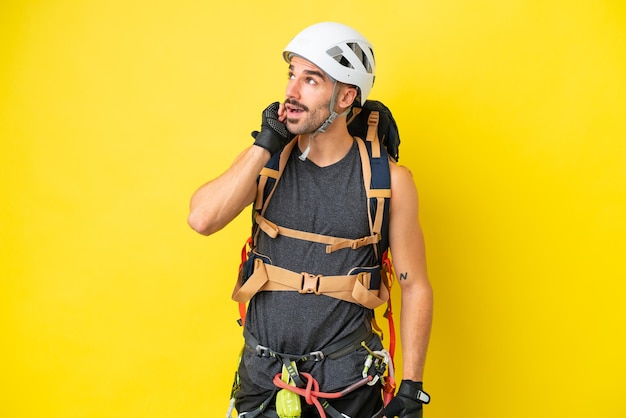 Young man over isolated background