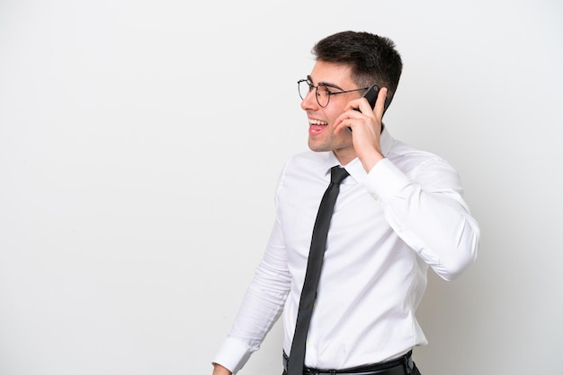 Young man over isolated background