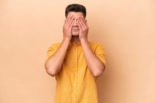 Young man over isolated background