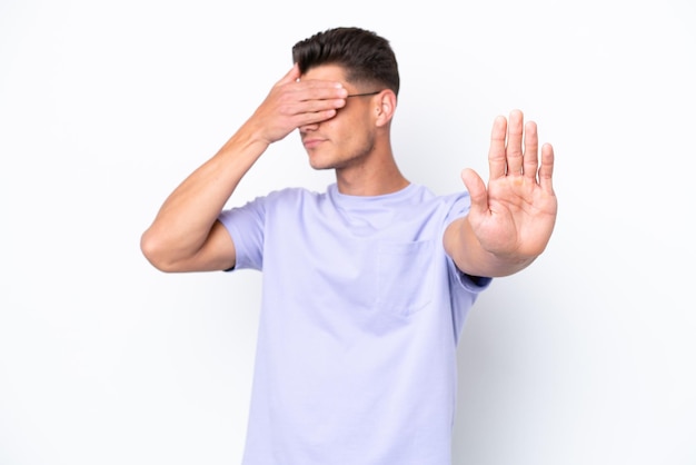 Young man over isolated background