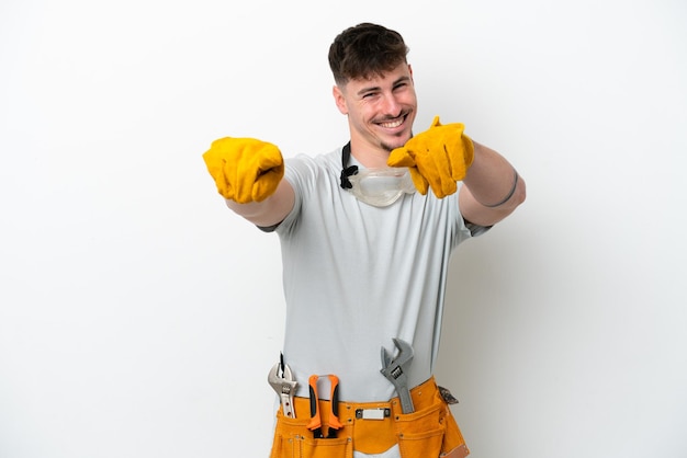 Young man over  isolated background