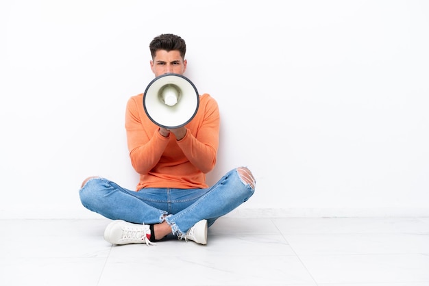 Young man over isolated background