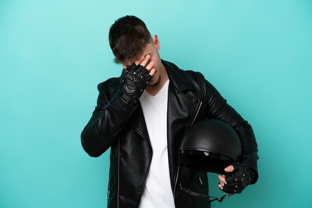 Young man over isolated background