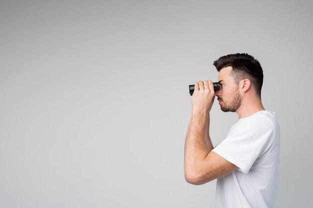 Young man isolated over background