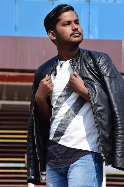 young man looking away