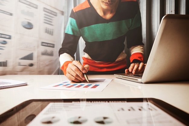 Young man manager working in office