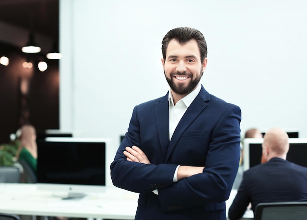 Young man in modern office Small business owner