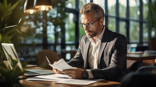 young man portrait online webinar training coach sitting at the table writing down ideas paper work businessman working at home focus on man High quality photo