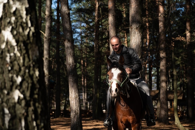 Young Man Riding a Horse