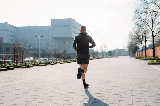 Young man running outdoor training