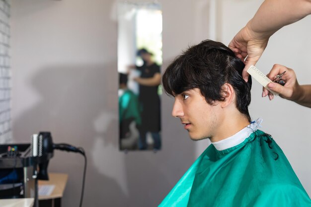 Young man in the salon