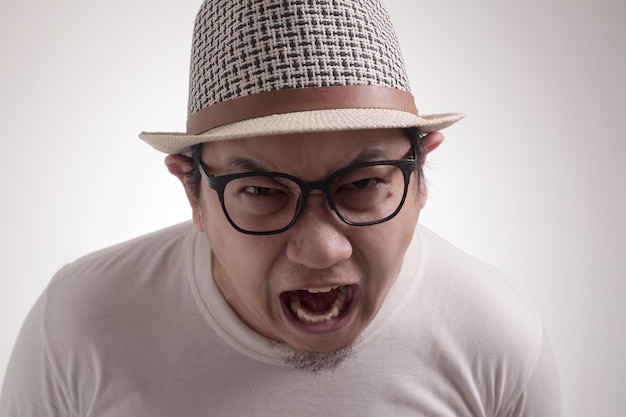 Young Man Shouting Anger Gesture