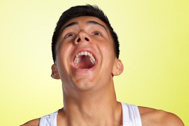 Young man shouting