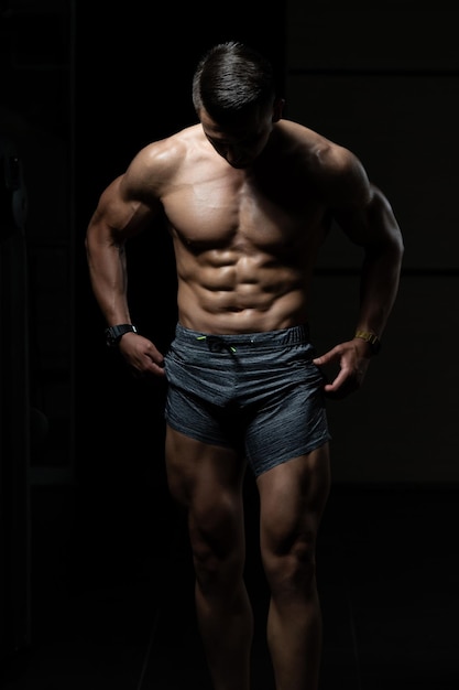 Young Man Showing Abdominal Muscle