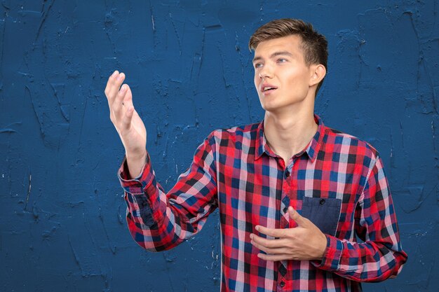 Young man singing