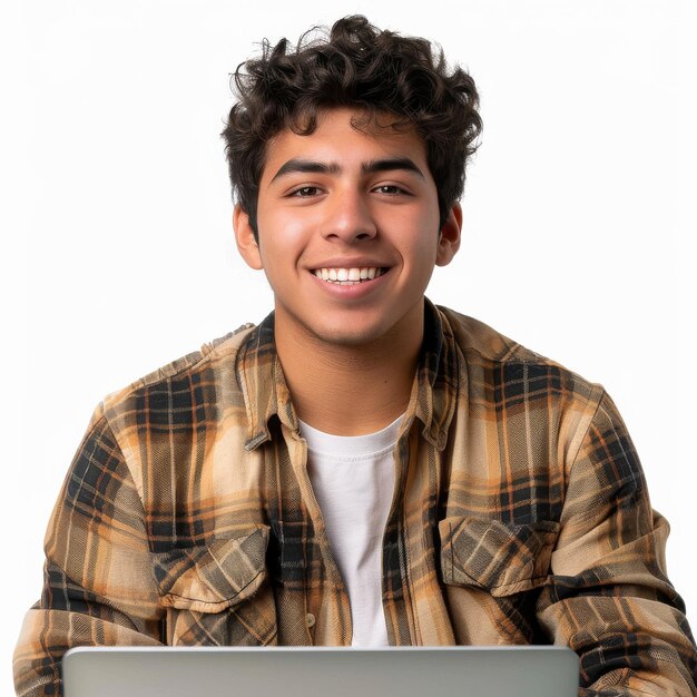 Young Man Sitting in Front of Laptop