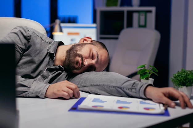 Young man sleeping at home