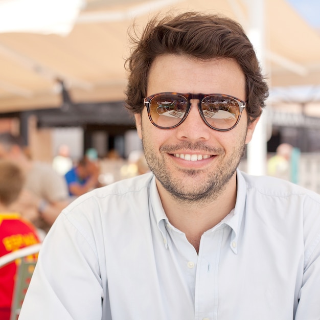 Young man smiling