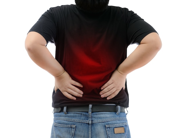 Young man suffering from strong backache