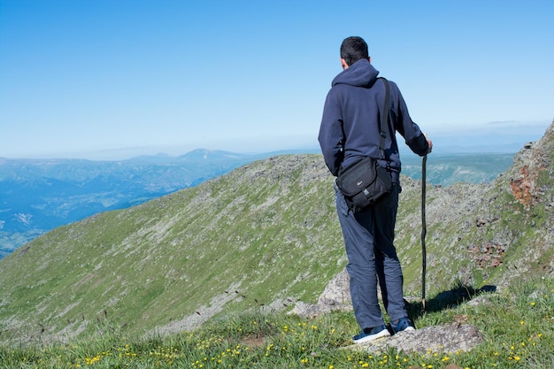 Young man taking an excursion