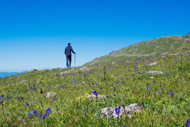 Young man taking an excursion