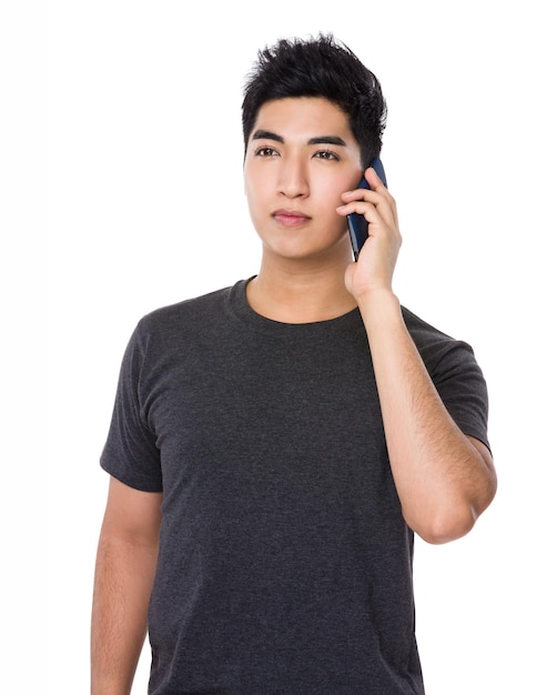 Young man talk to cellphone