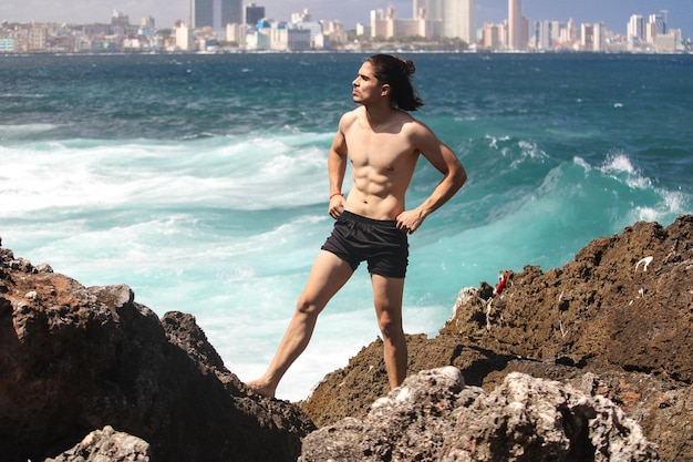 Young man on vacation in Havana