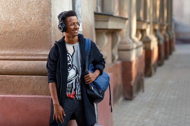 Young man walking on the streets