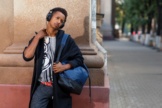 Young man walking on the streets