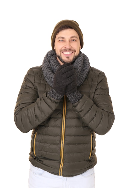 Young man in warm clothing