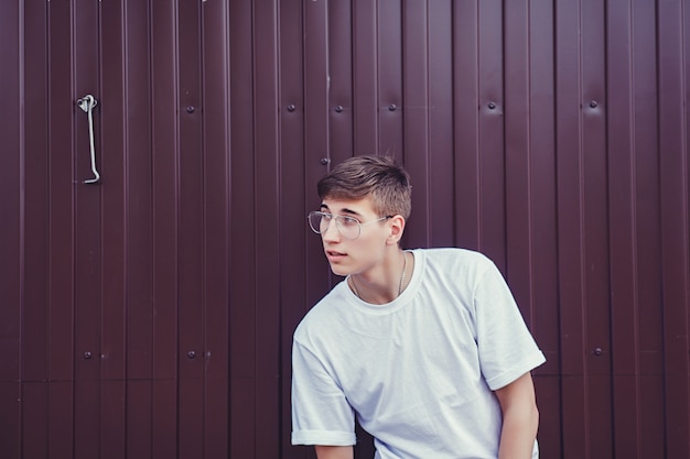  young man wearing glasses