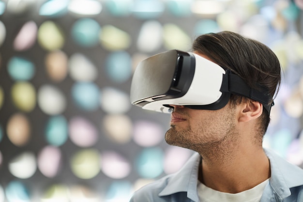 Young Man Wearing VR