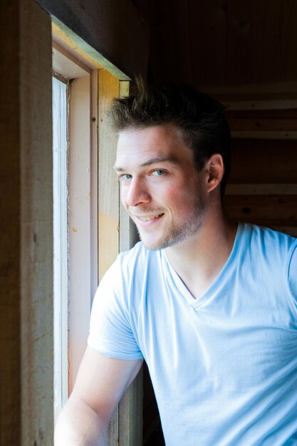 Young man at the window