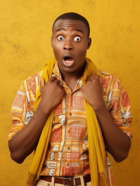 Young man with african features who appears to be shoched