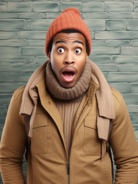 Young man with African features who appears to be shocked