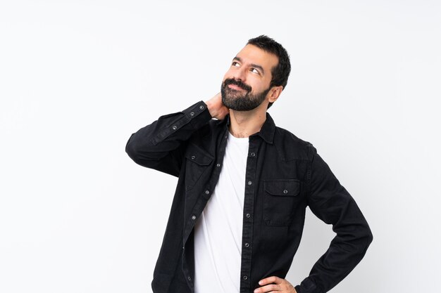 Young man with beard thinking an idea